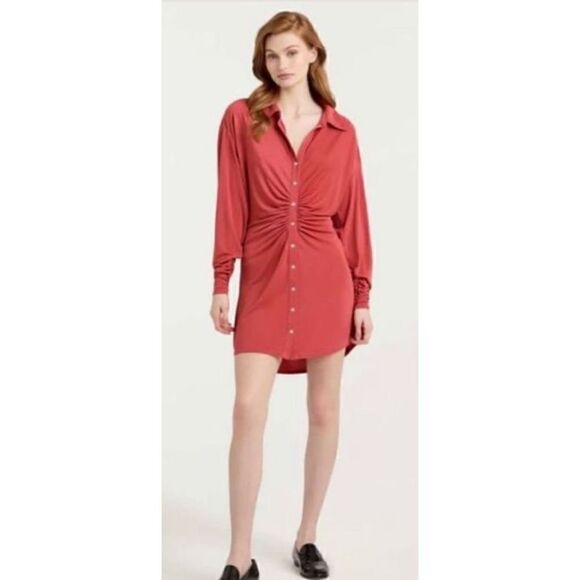 CINQ À SEPT- Women’s Arden Ruched Dress in Sumac NWT Size XS - Picture 5 of 11